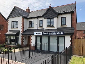 Photograph of The Millward used as a sales suite at Saltersford Gardens