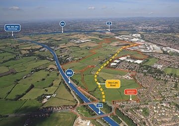 Aerial view of South Heywood Masterplan area