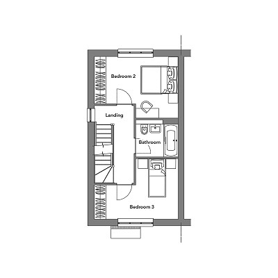 First floor plan of The Roberts at Brook View