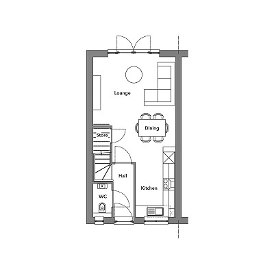 Ground Floor plan of The Roberts at Brook View