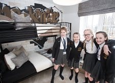 The St Vincent pupils check out the Cawson showhome at Greenbooth Village